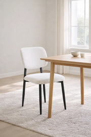 Stylish White Dining Chair with Black Metal Legs stylish white dining Kitchen