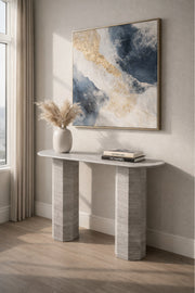 Light Grey Marble Console Table Modern Hallway Entryway light grey marble
