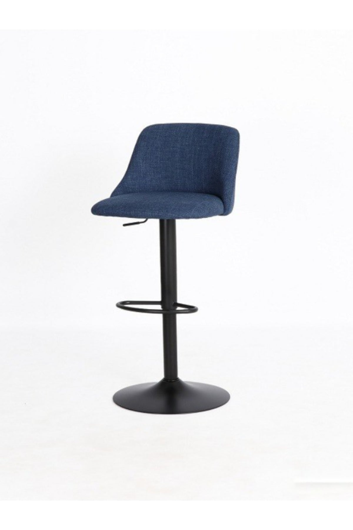 Deep Blue Adjustable Bar Stool with Backrest & Footrest Ð Modern Counter Chair