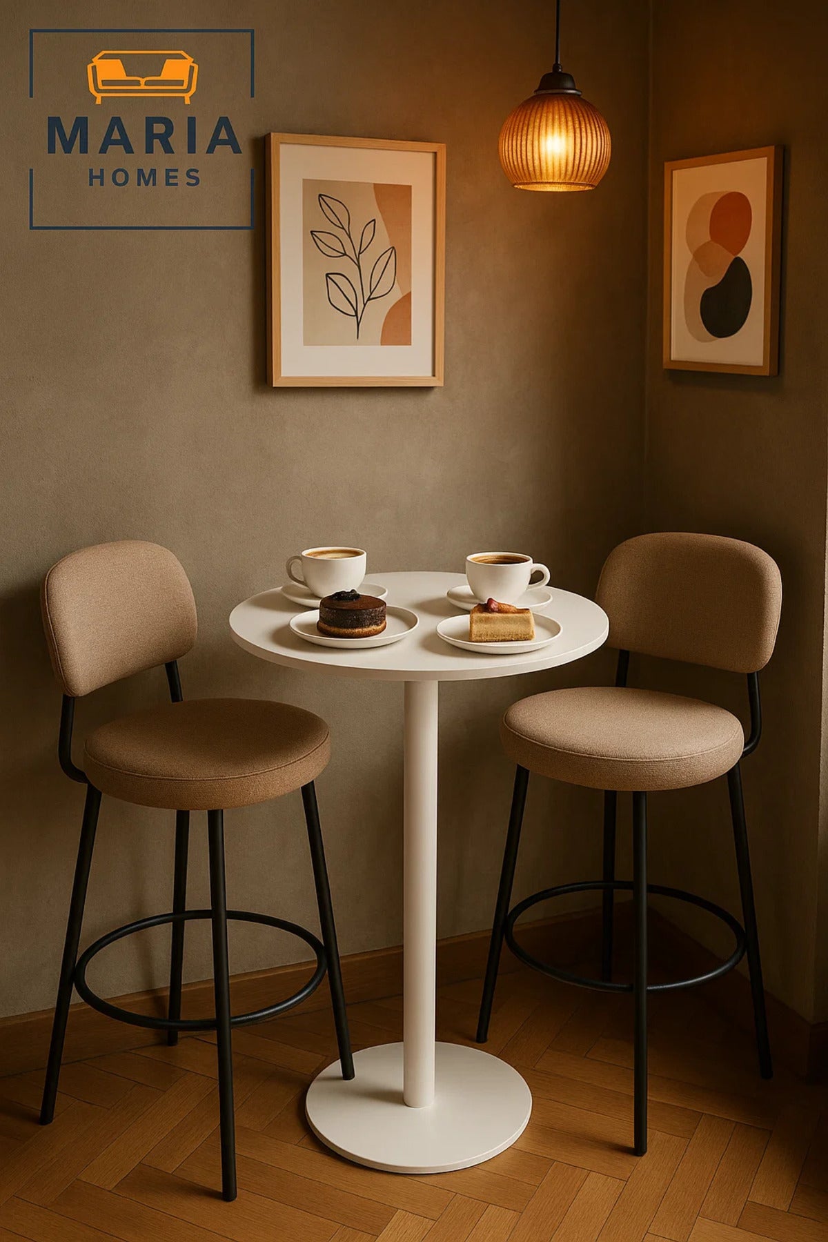 Sleek White Round Metal Cafe Table Ð Minimalist Design