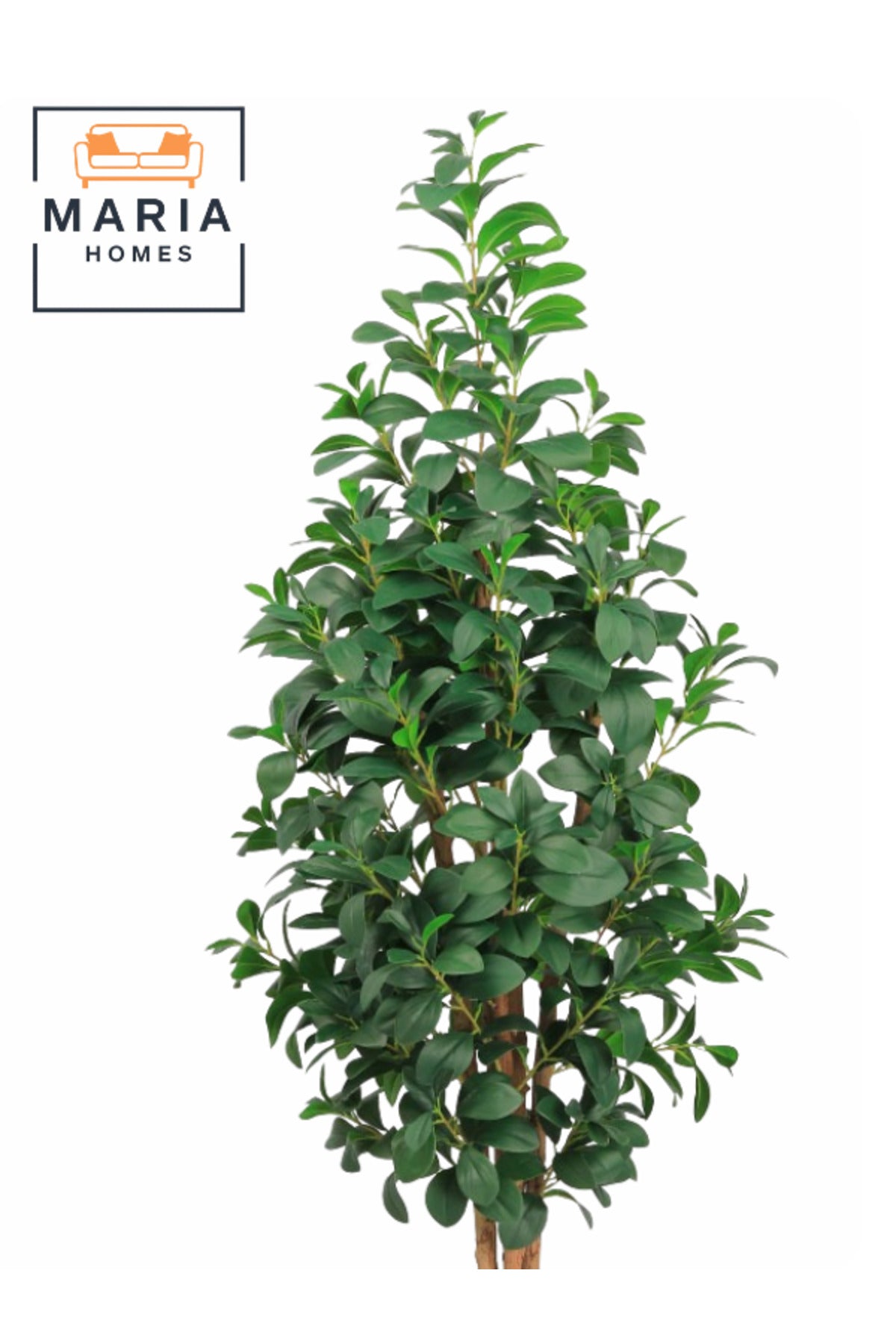 Artificial Lemon Leaf Tree 165 cm Green Foliage in Black Plastic Pot for home decor