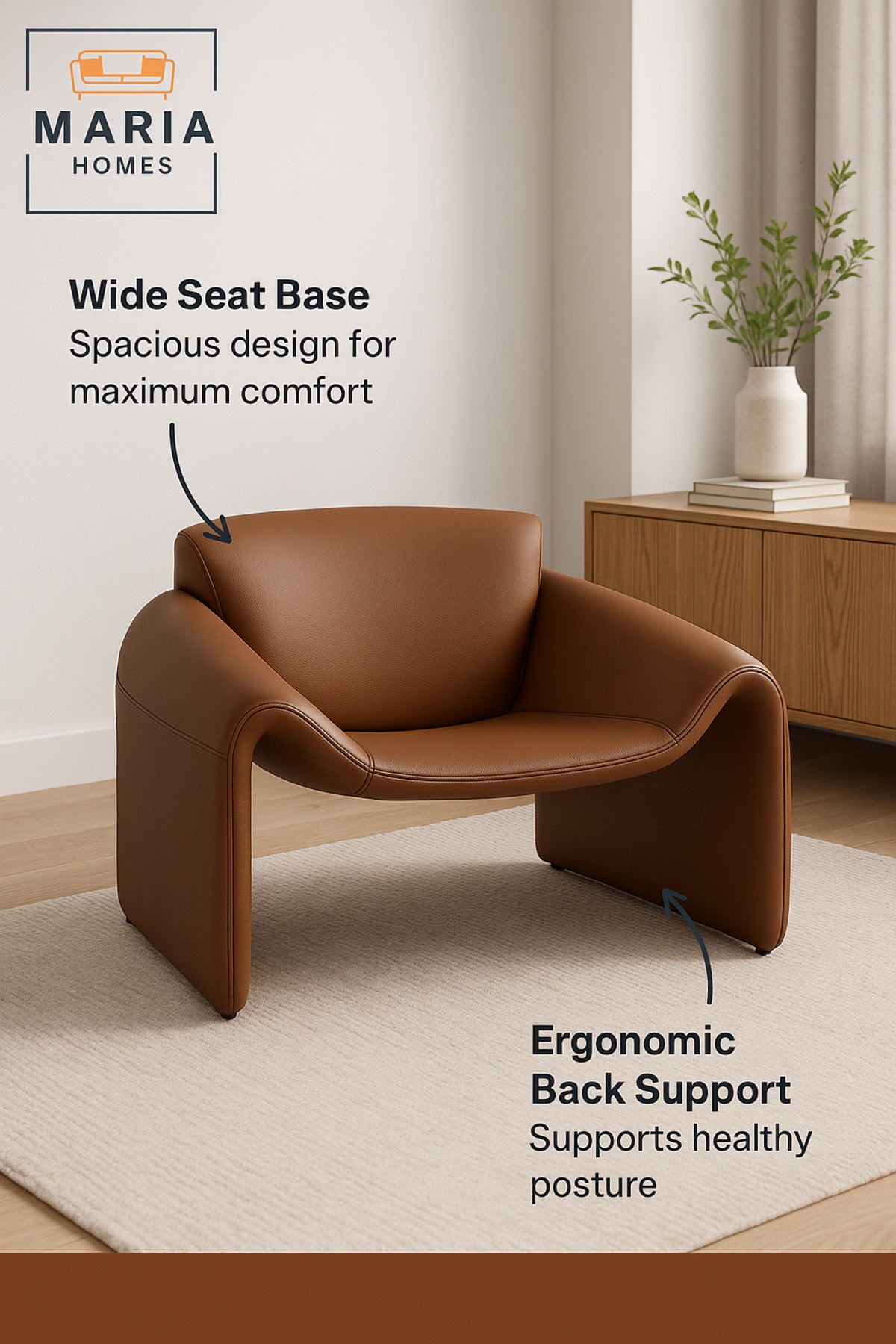 Coffee Brown Modern Lounge Chair Ð Minimalist Contemporary Accent Seat for Living Room or Office