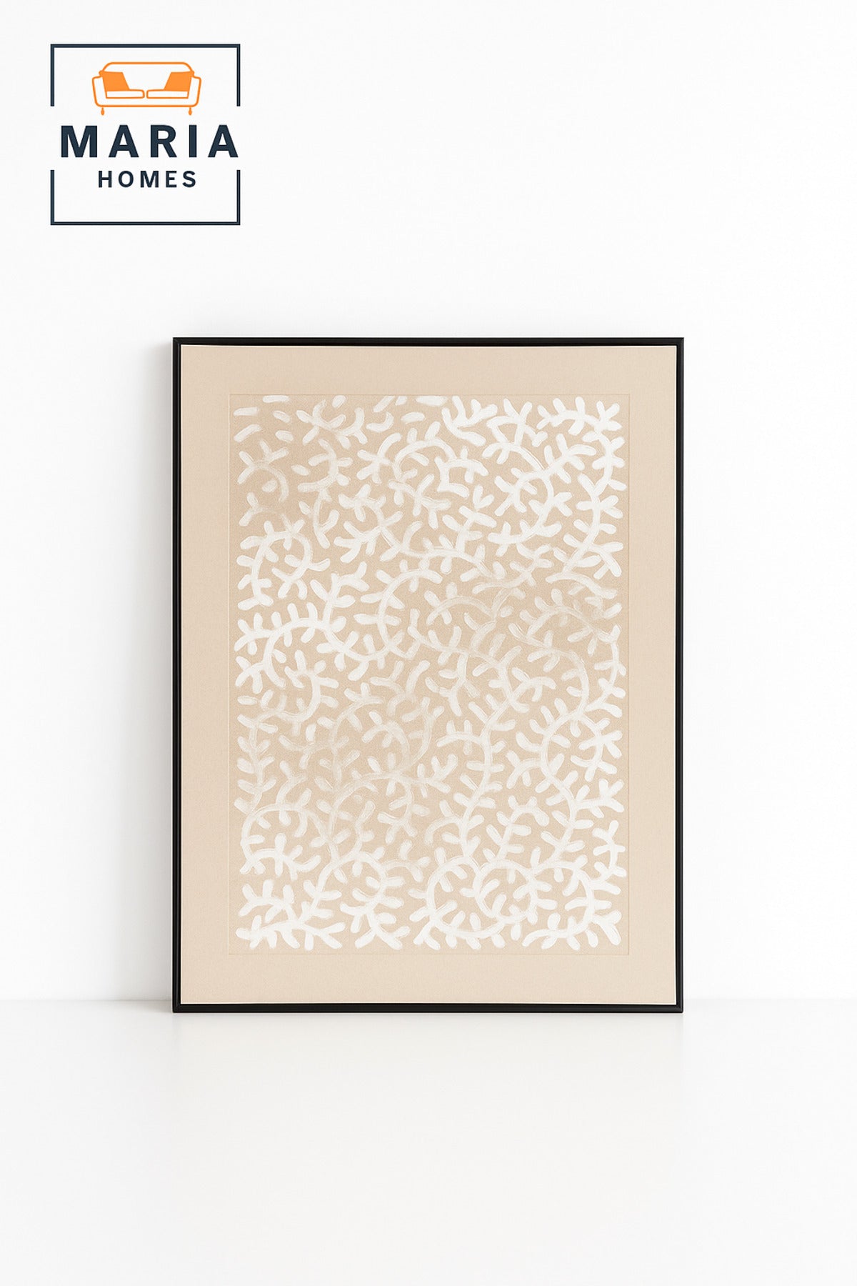 Large White & Beige Abstract Brushstroke Wall Art Ð Framed Canvas 120_80 cm