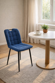 Blue Fabric Dining Chair 84x43x49cm Modern blue fabric dining Kitchen