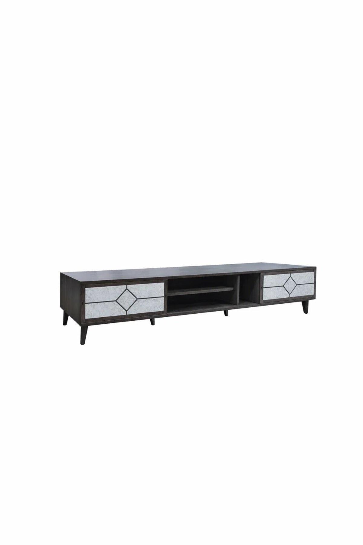 Modern Brown.G Floating TV Table with Drawers and Open Shelf