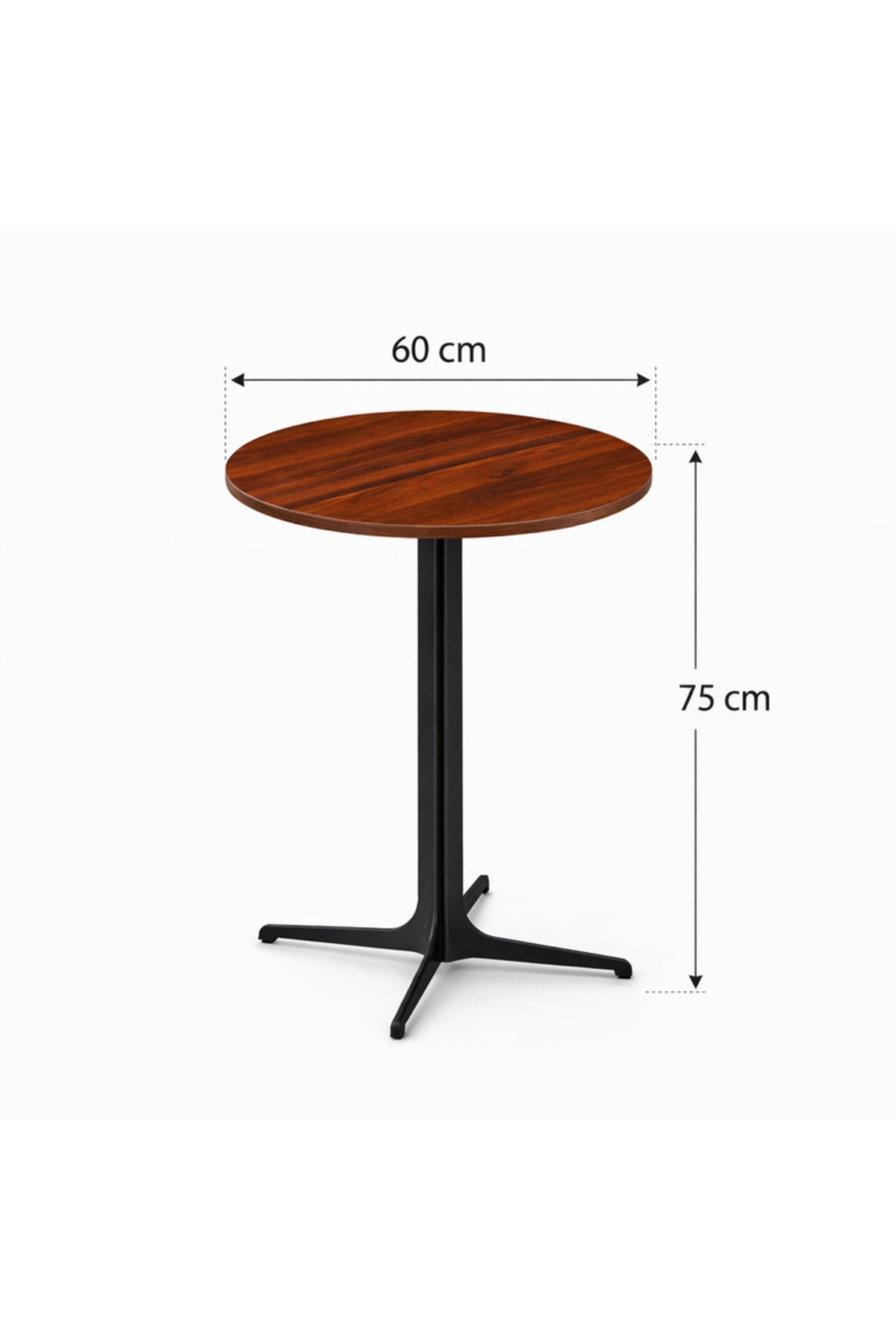 Beige Round Coffee Table with Black Base, 70x70x75 CM beige round coffee Dinner