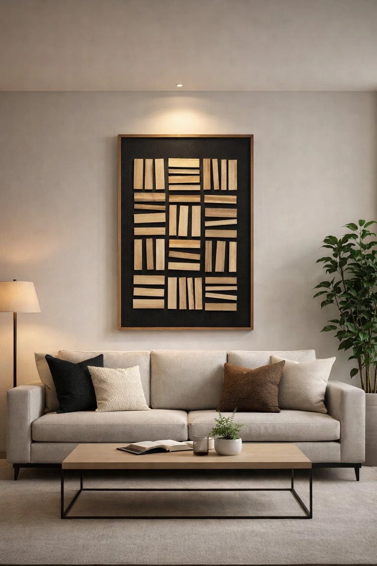 Abstract Wooden Wall Art - (120*80 cm)