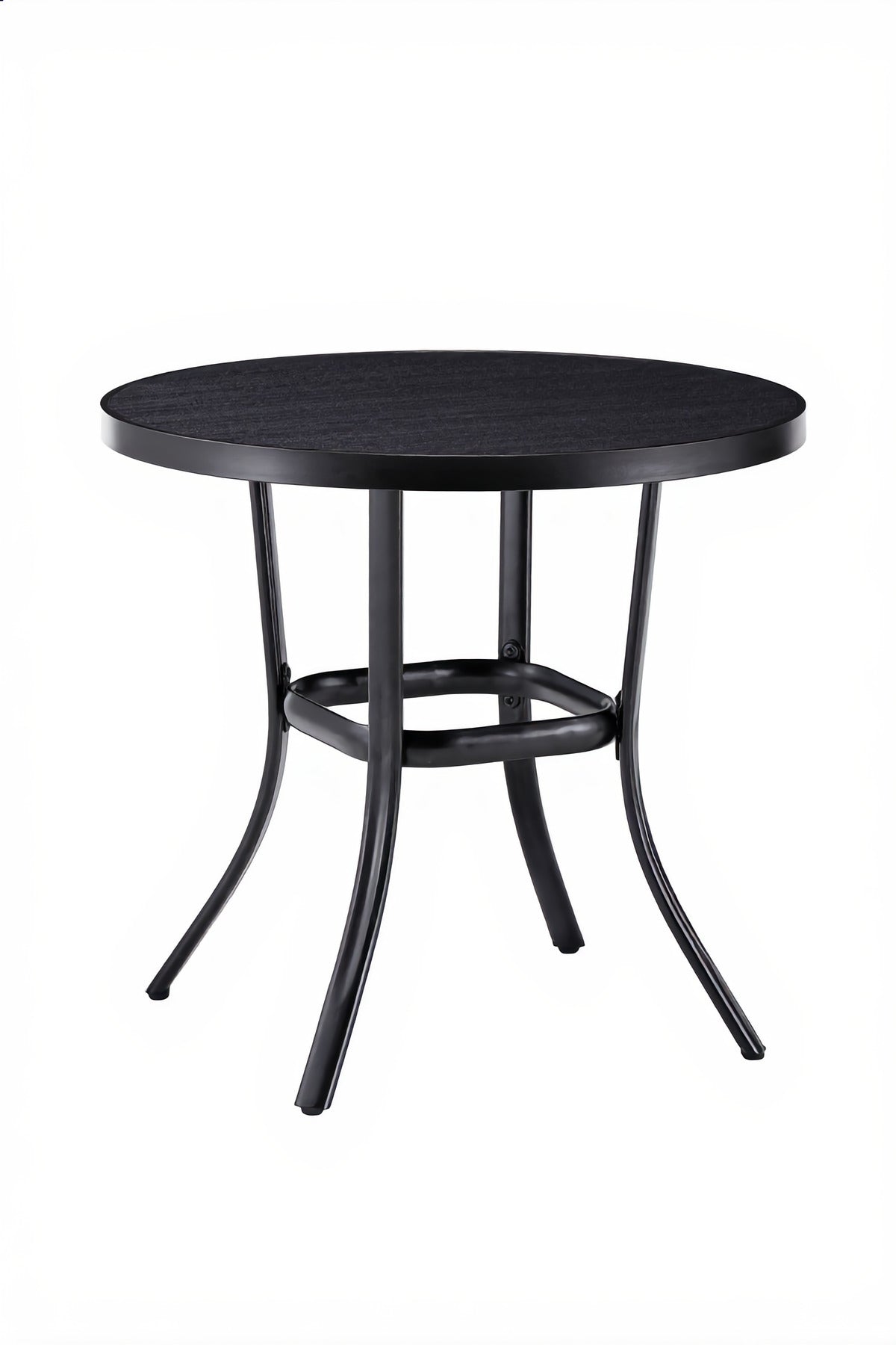 Modern Black Round Outdoor Dining Table 80x80x75 √ê Metal Patio Garden Furniture