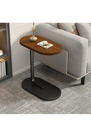 C-shaped side table with metal frame, best for coffee bed, laptop stand, home table