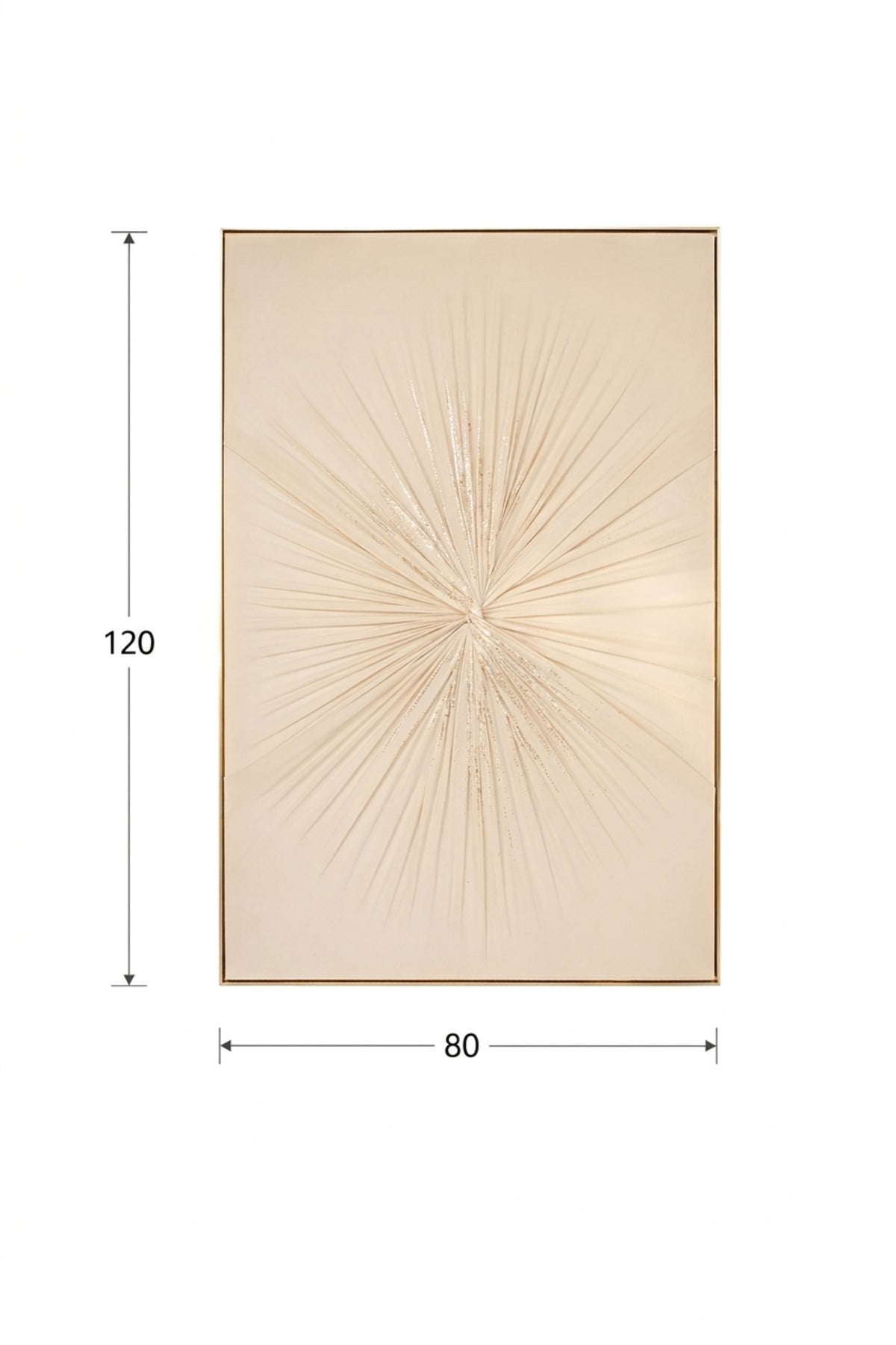 Beige Sunburst Abstract Wall Art with Gold Frame √ê Luxury Modern Textured Decorative Artwork