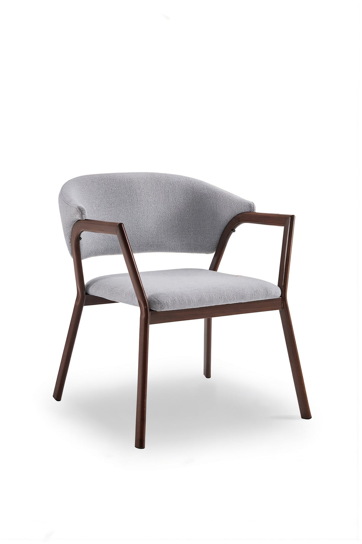 Modern Grey Upholstered Dining Chair with Wooden Legs √ê Comfortable Accent Chair for Home Office