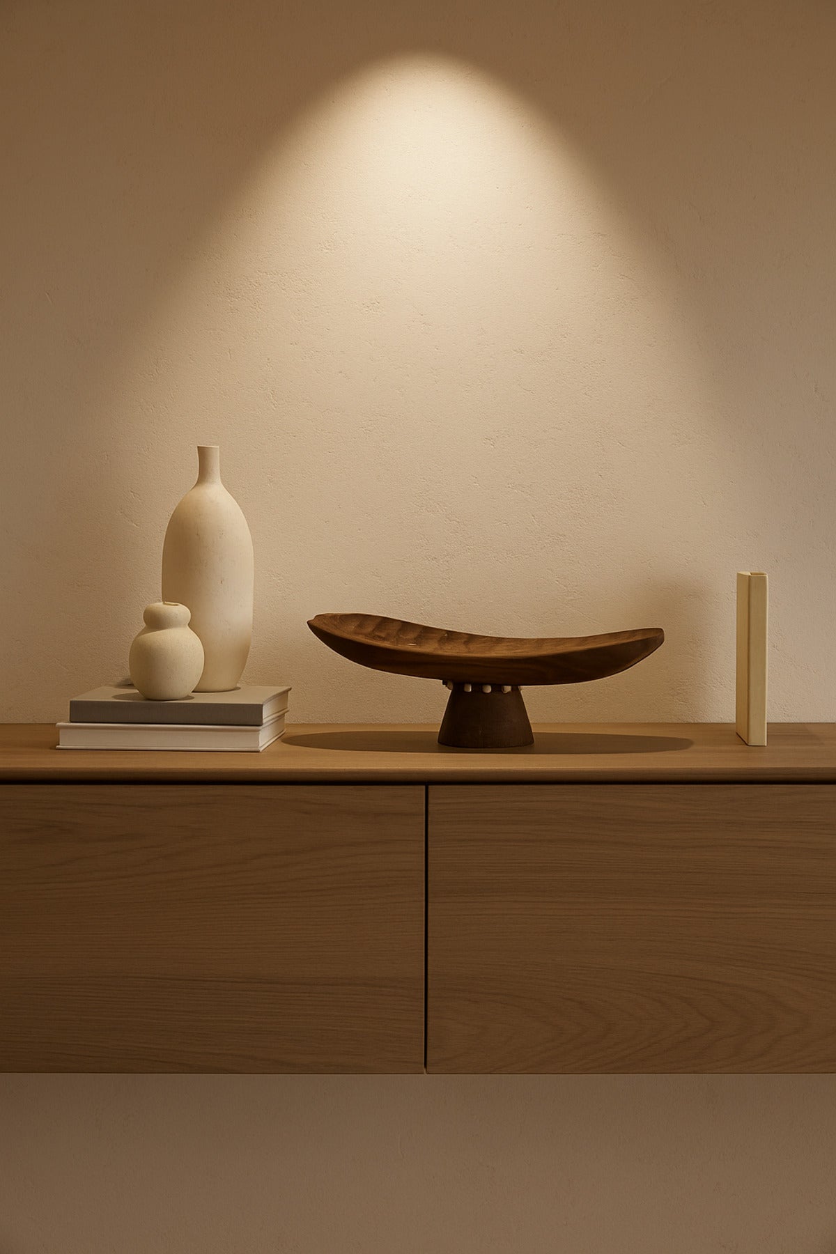 Walnut Wooden Pedestal Decorative Bowl Ð Modern Artistic Centerpiece