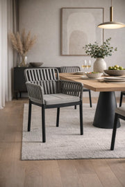 Stylish Grey Plastic Chair with Comfortable Cushioned Seat, 80x57x48 CM stylish grey