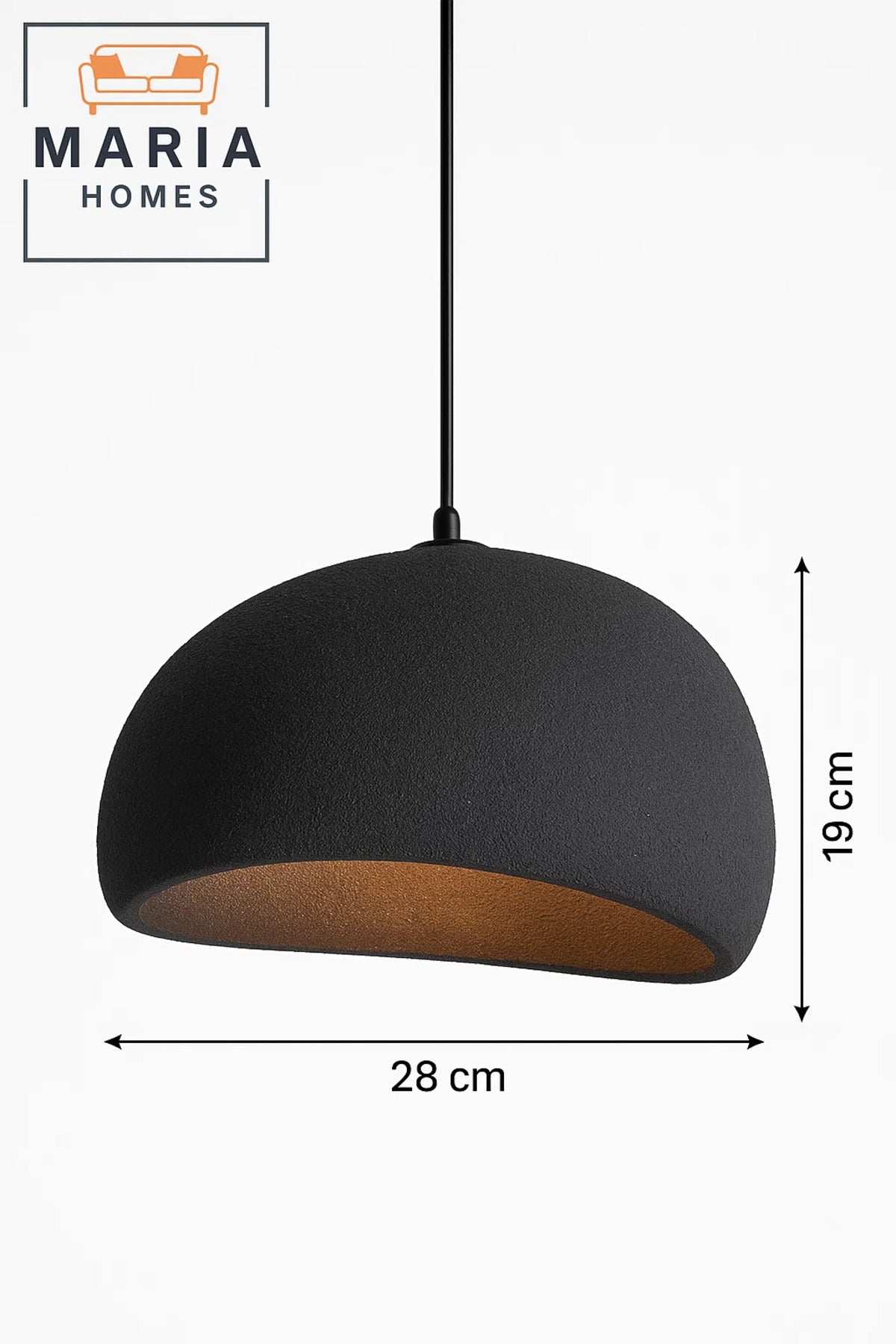 Matte Black Dome Pendant Light