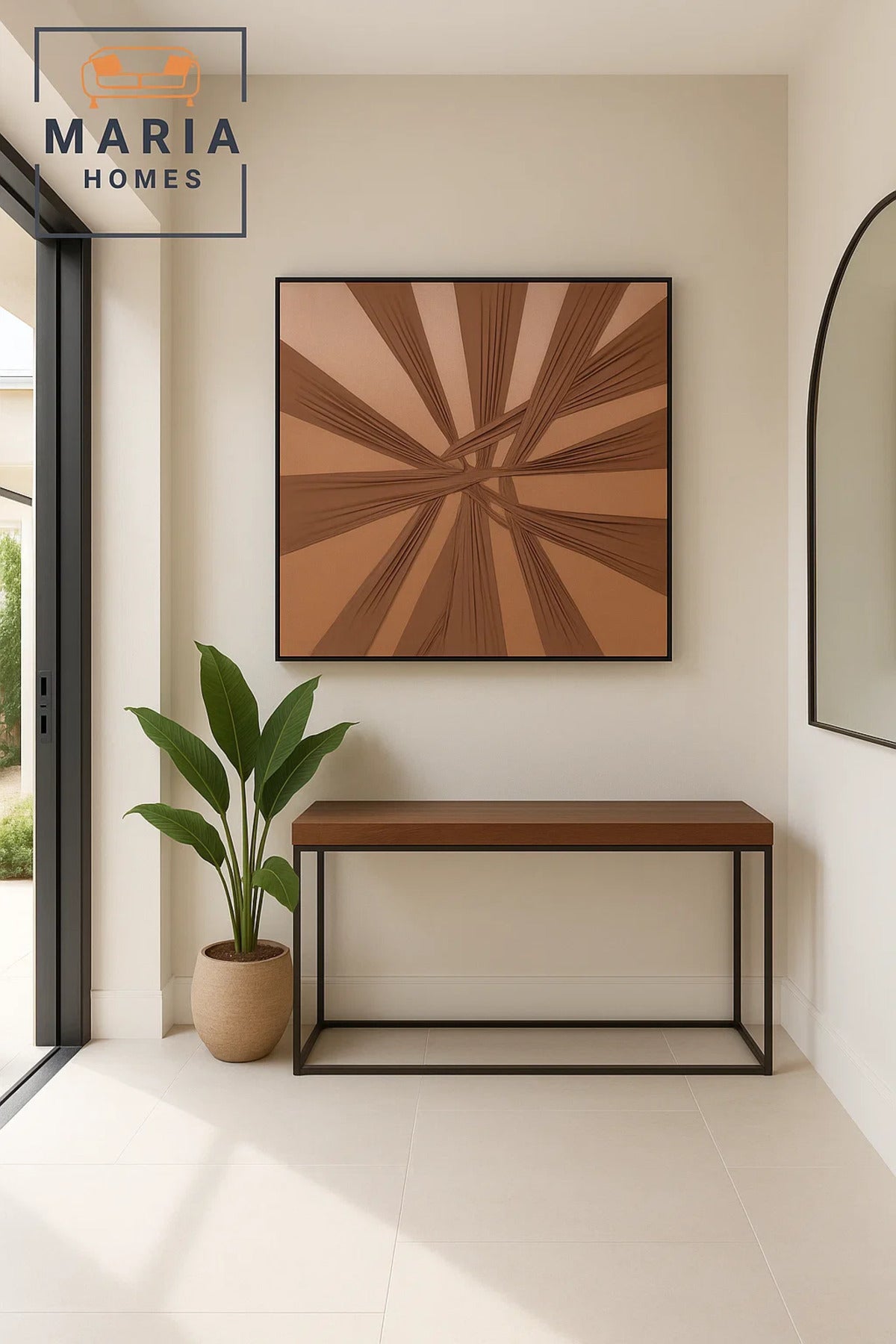 Brown Textured Abstract Wall Art – Modern Minimalist Decor for Living Room, Bedroom & Office 80*80cm
