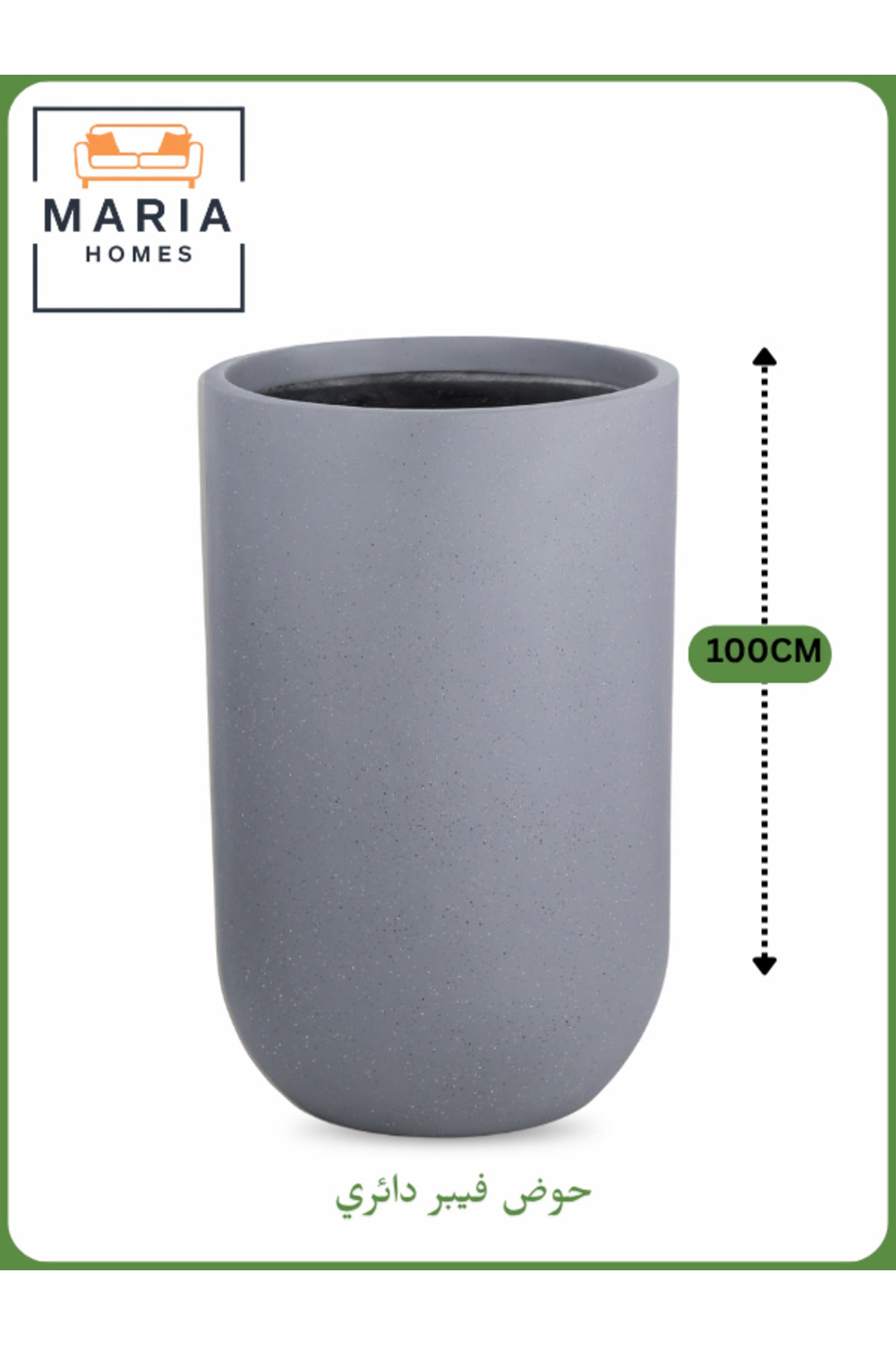 Fiber Circular Pot 100x60 cm Ð Large Indoor Decorative Planter in Gray