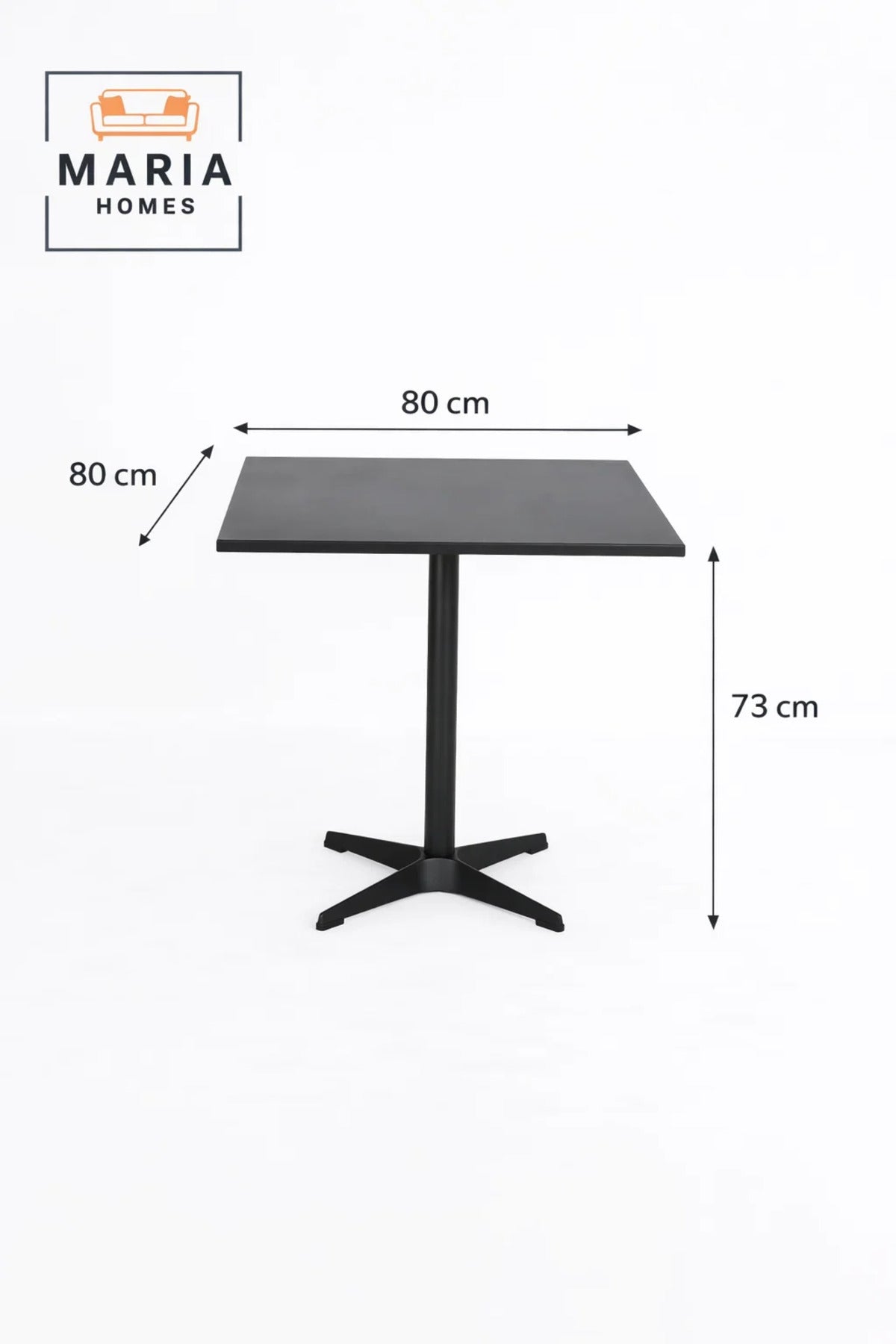 Black Square Table 80_80_73 cm Ð Modern CafŽ & Dining Table