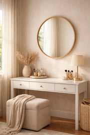 Elegant Round Wall Mirror with Slim Gold Frame for Modern Interiors