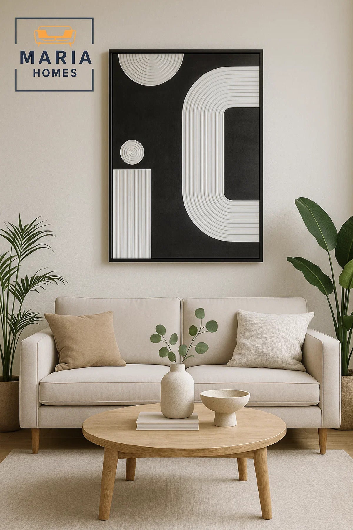 Modern 3D Wall Art Ð Black and White Abstract Decorative Panel 120_80 cm