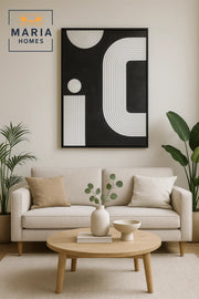 Modern 3D Wall Art Ð Black and White Abstract Decorative Panel 120_80 cm