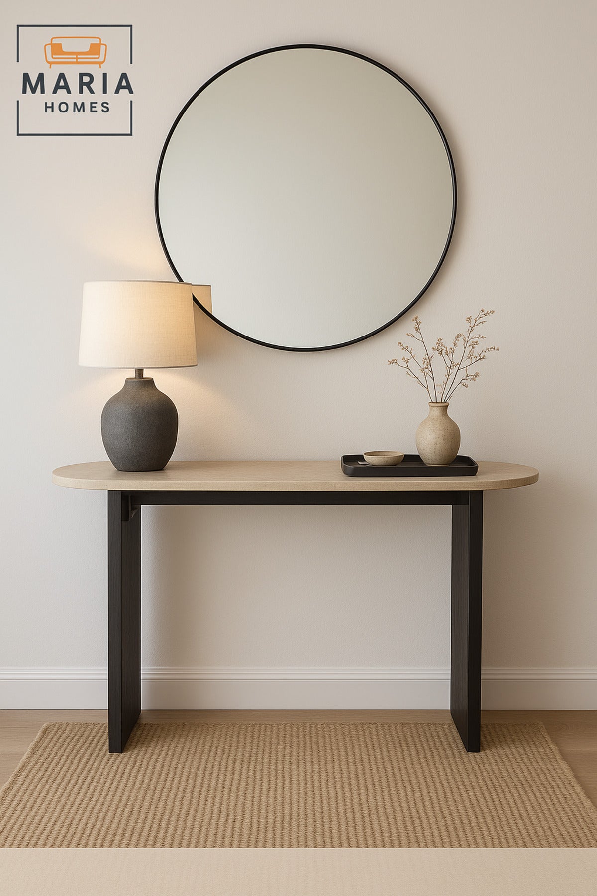 Marble Console Table 140_40_80 cm Ð Modern Entryway Table with Black Legs