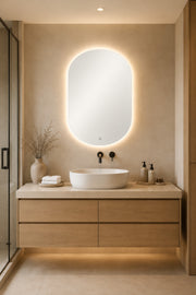 Modern LED Arch Bathroom Mirror √ê Frameless Backlit Wall for & Vanity modern led arch