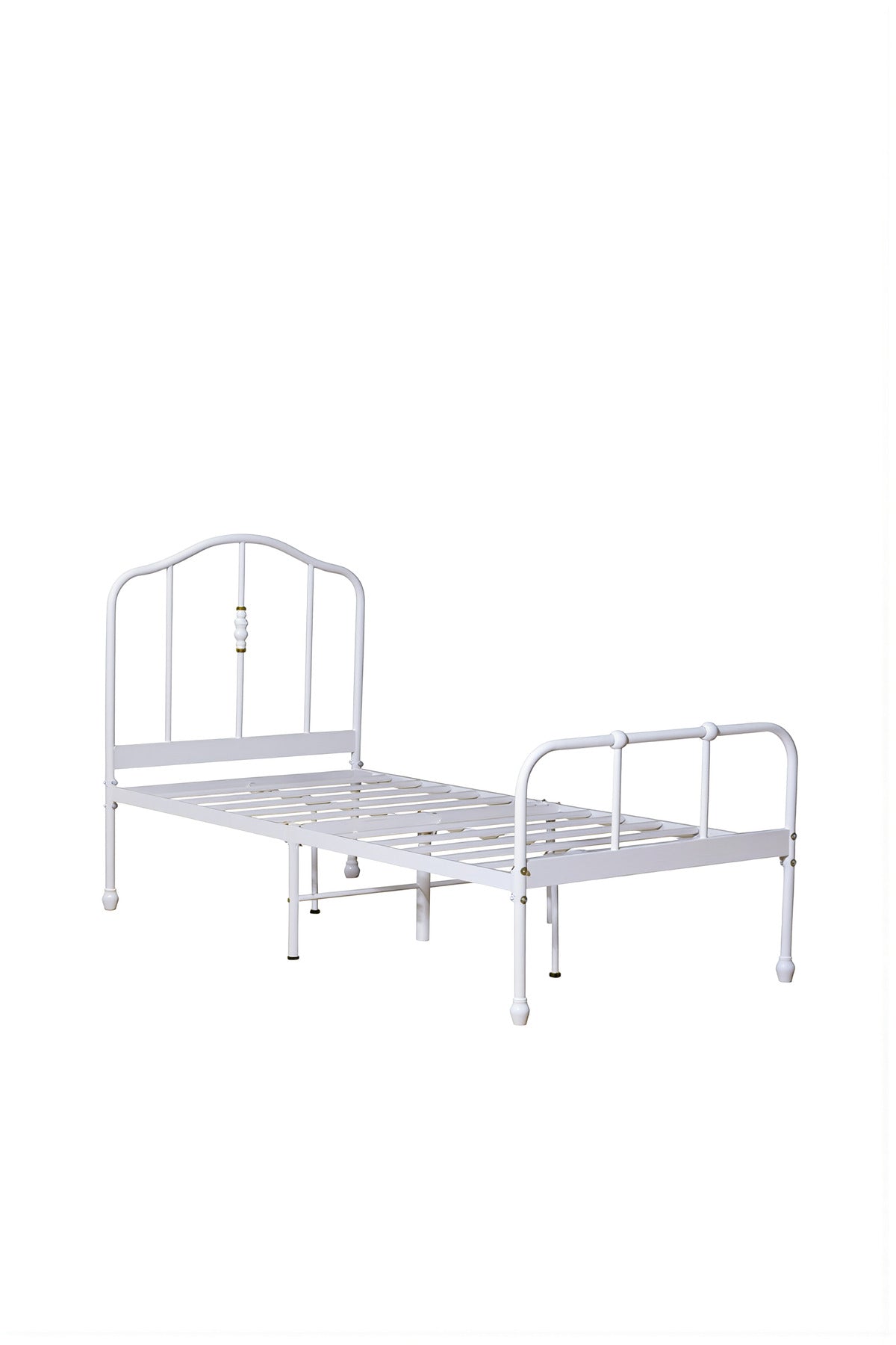 White Metal Bed Frame - WHITE (90*190 cm)