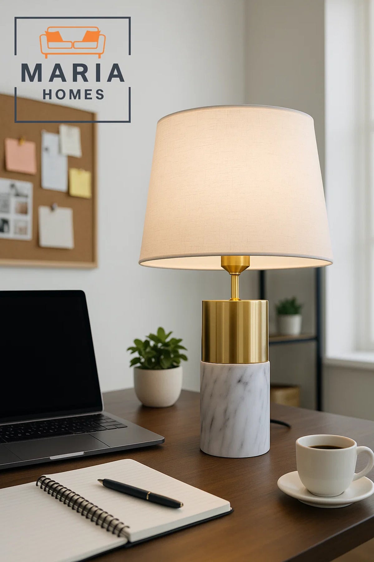 Modern Marble and Gold Table Lamp