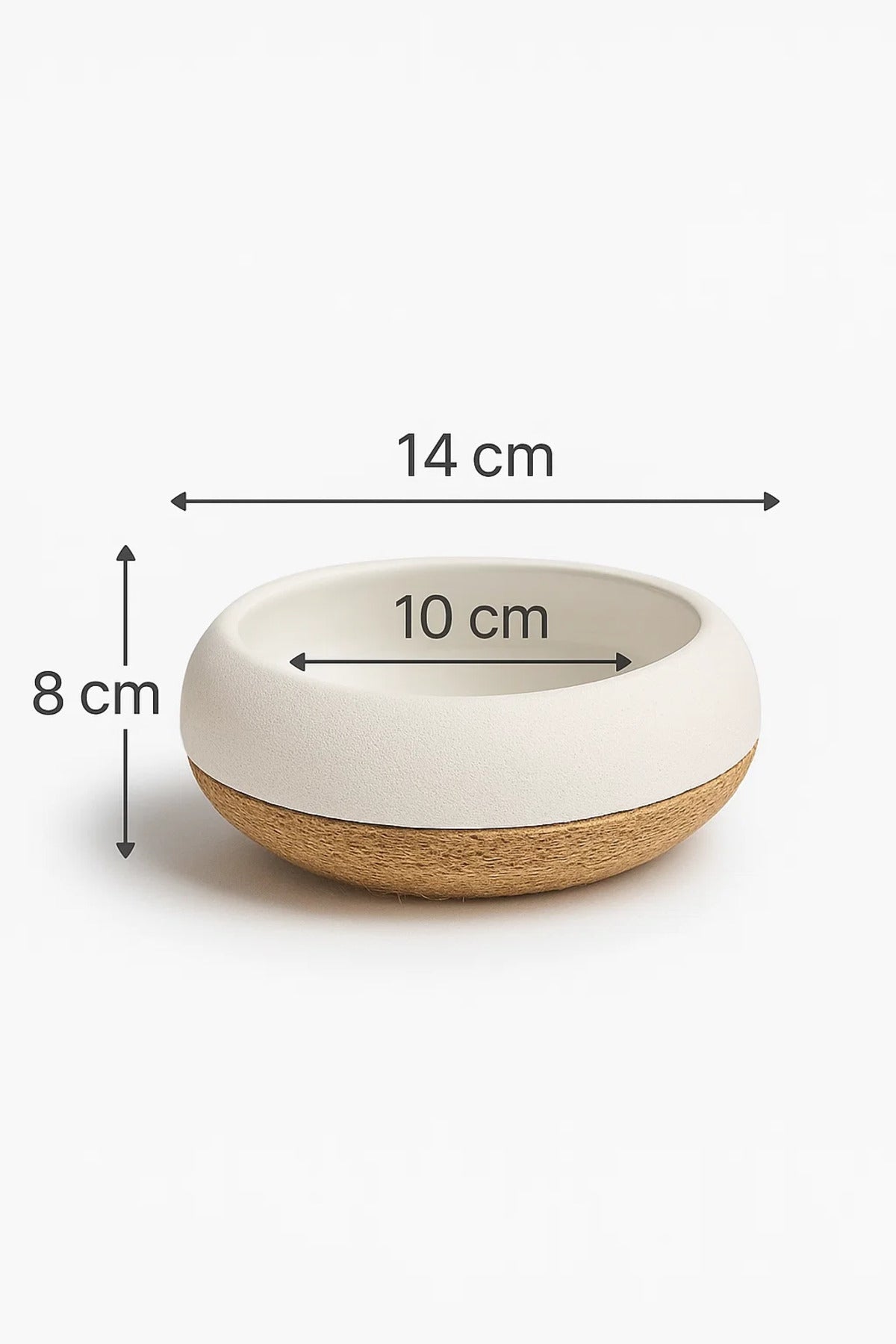 White Ceramic Rope Design Bowl Planter Ð Modern Decorative Pot for Home and Office DŽcor
