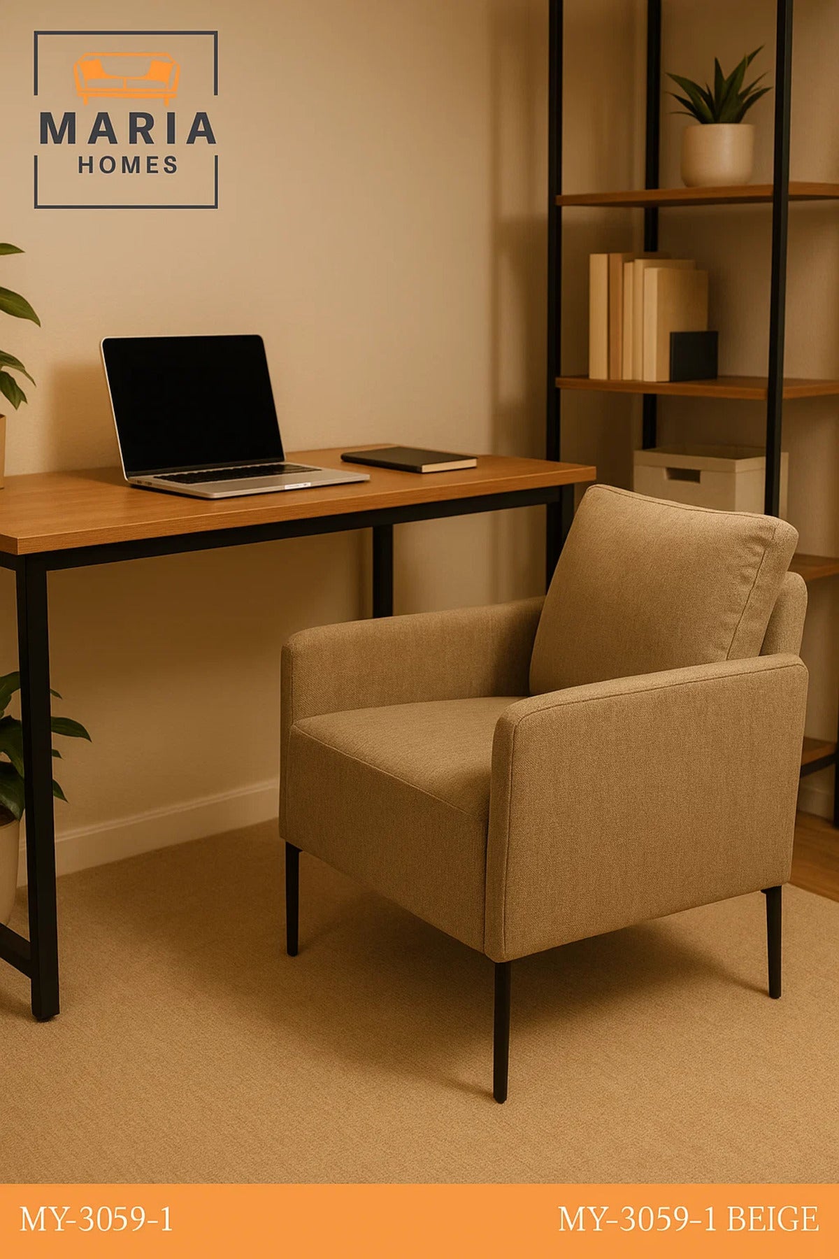 Modern Armchair Ð MY-3059-1 Beige Fabric Lounge Chair