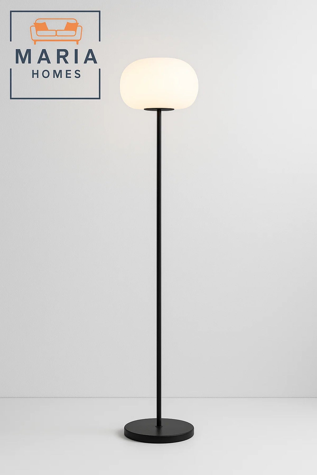 Modern Floor Lamp with Ribbed Oval Shade