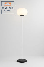 Modern Floor Lamp with Ribbed Oval Shade