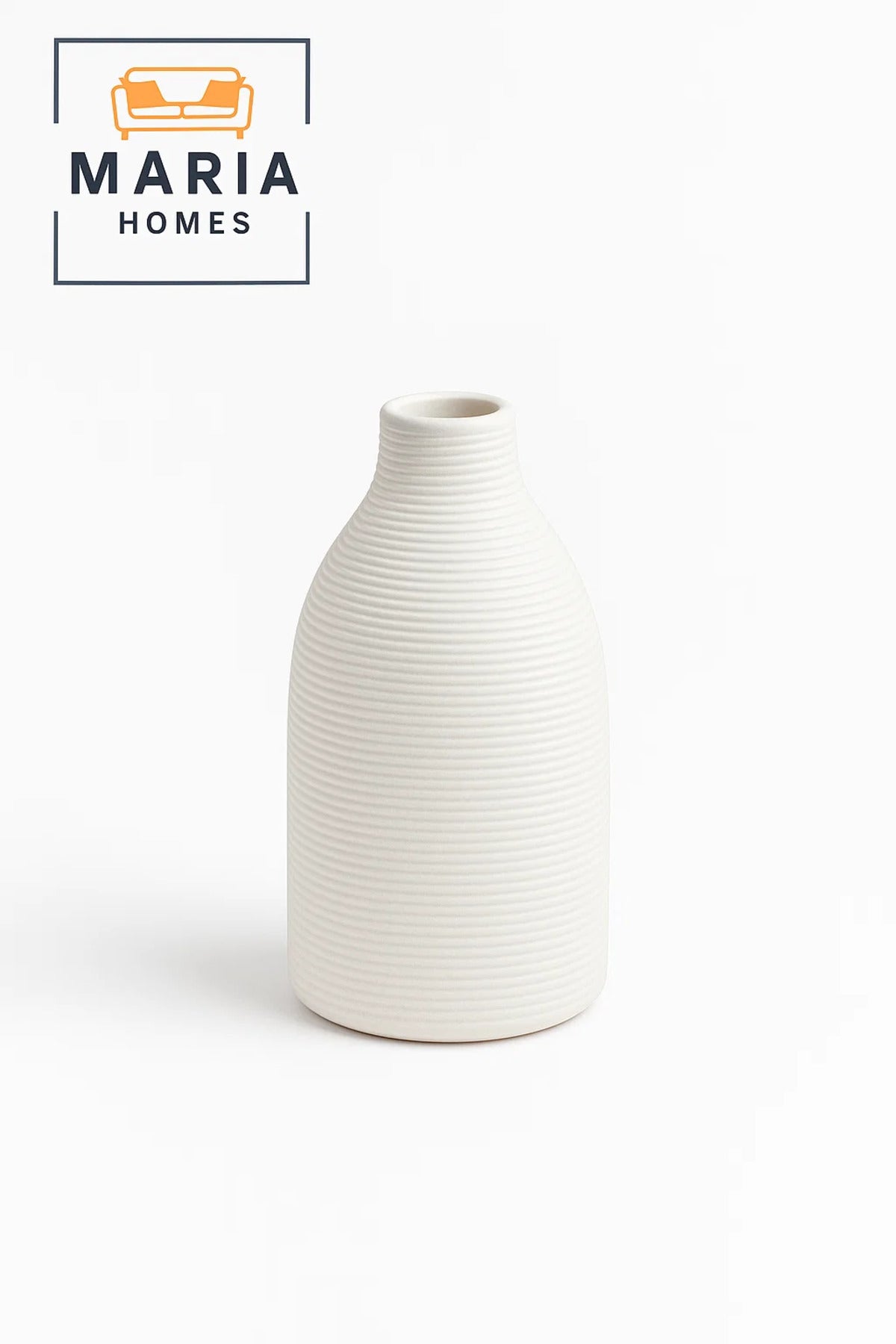Modern White Decorative Vase Ð Minimal Ceramic Table Vase for Home & Office Decor
