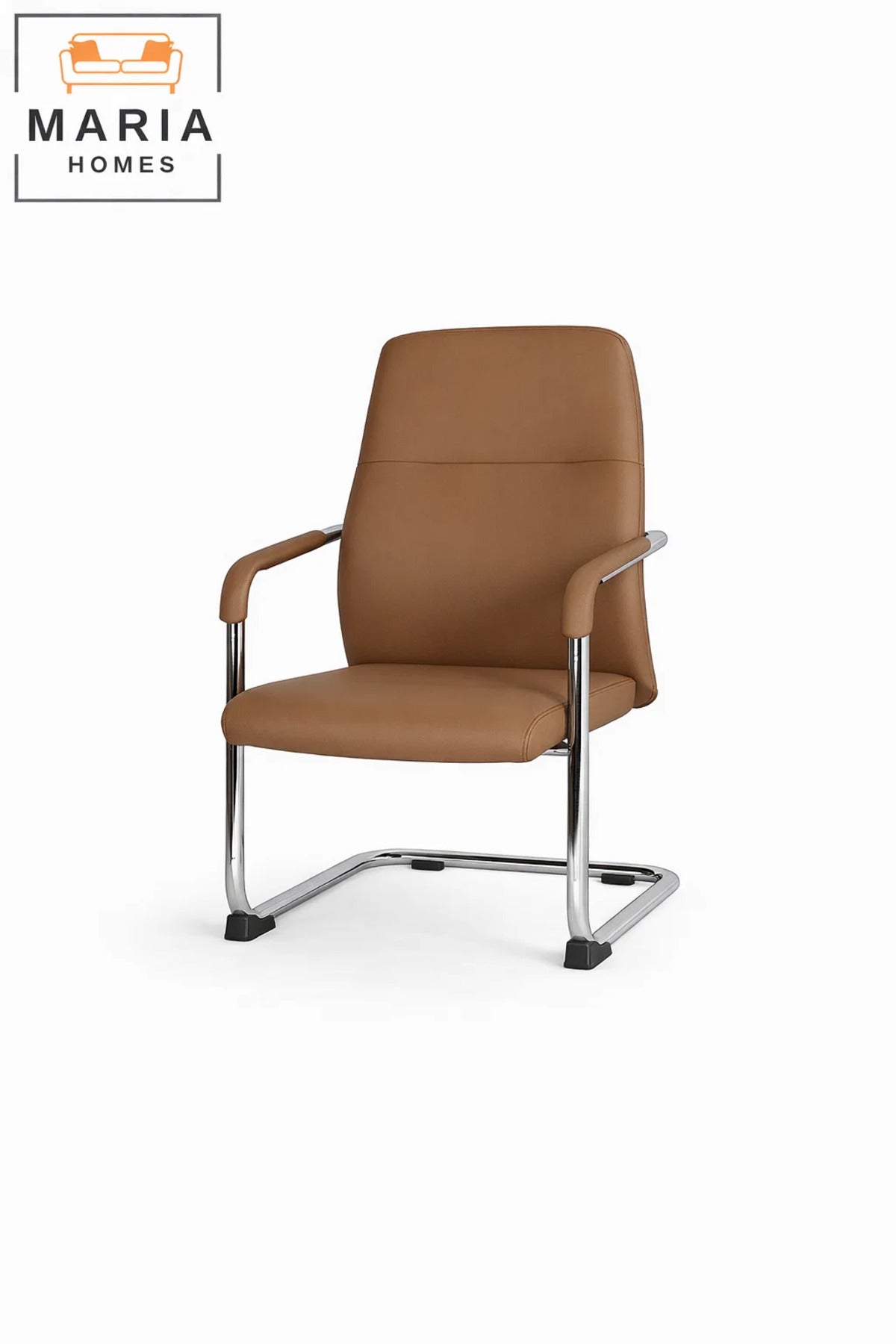 Brown Visitor Chair with Armrests Ð Comfortable Office Guest & Waiting Chair
