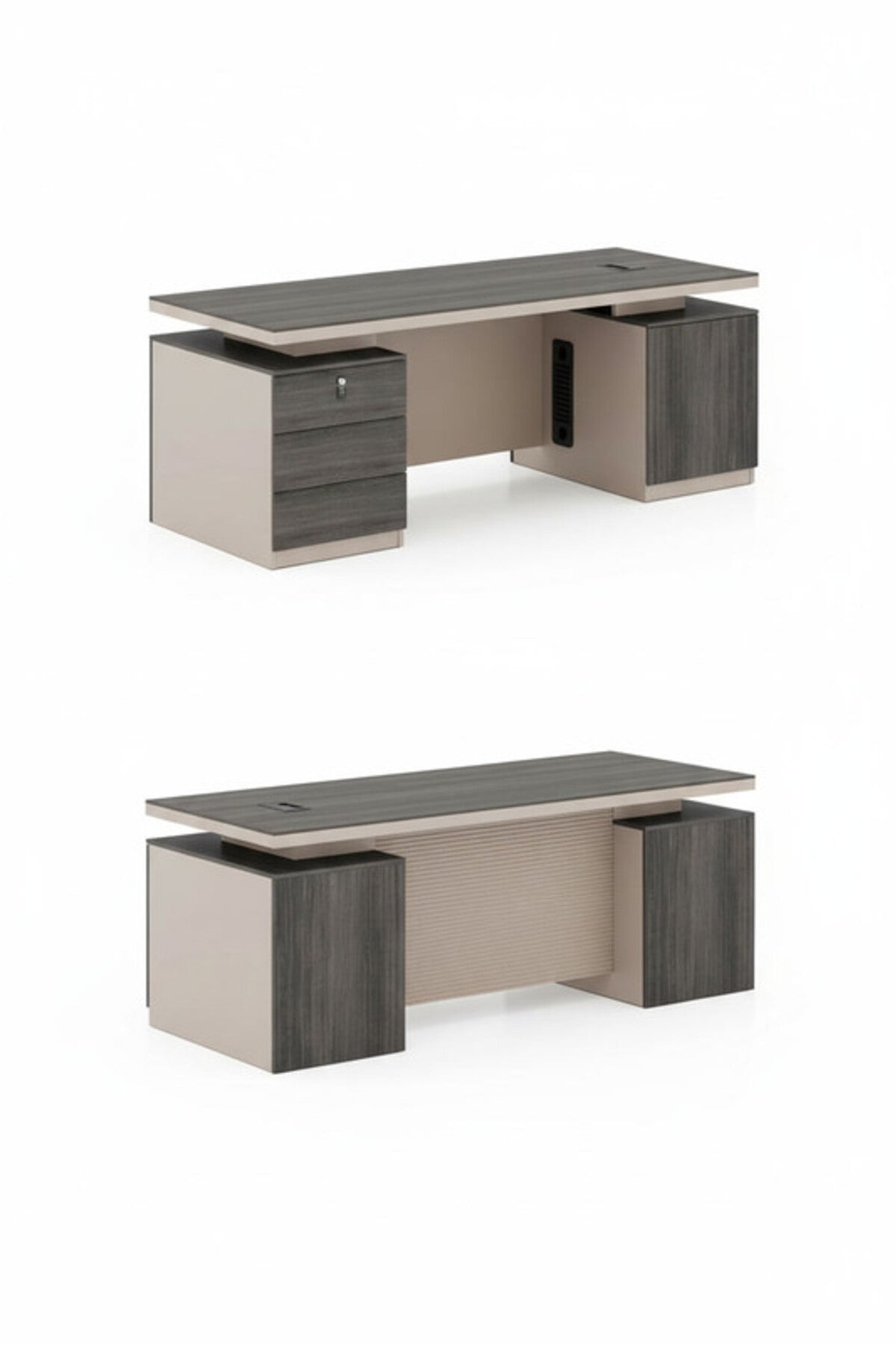 Dark Beauty Executive Desk with Storage & Cable Management