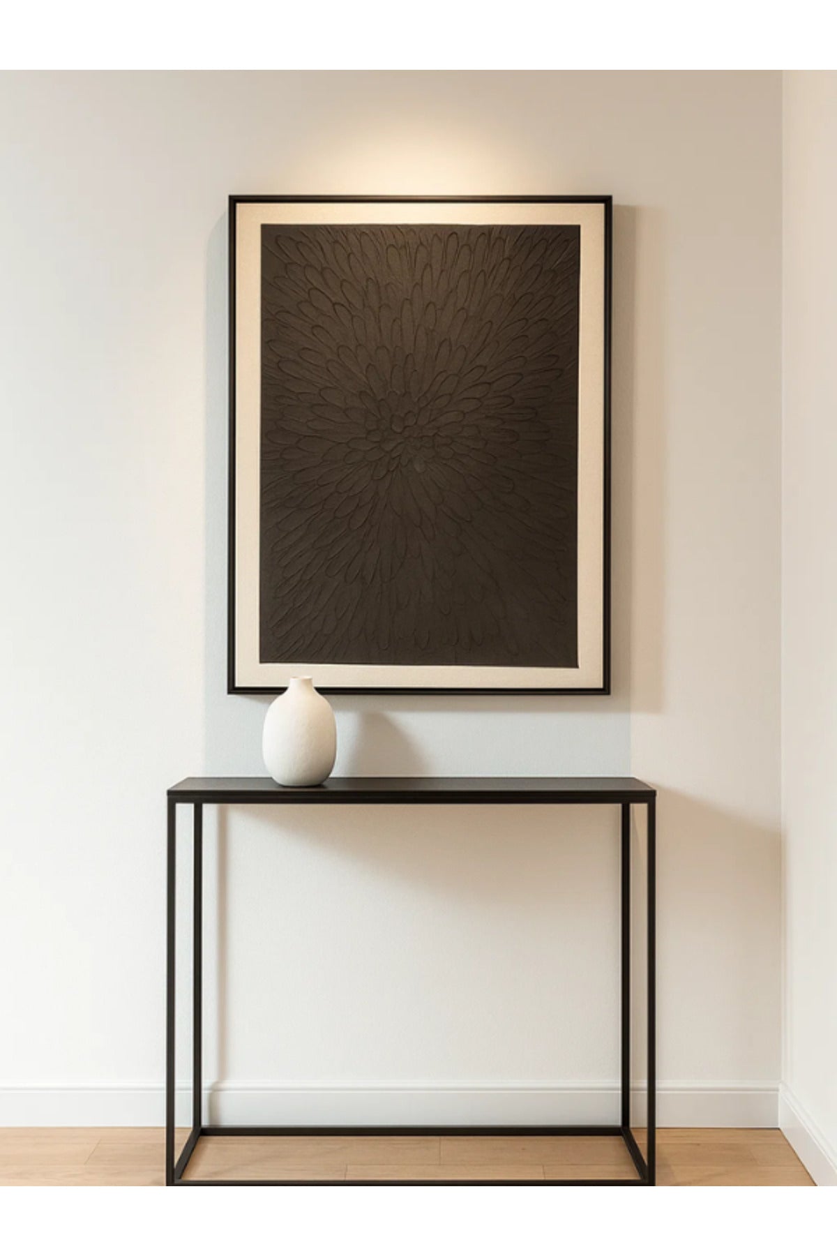 Modern Textured Wall Art Ð 120_80 cm Black Framed Canvas for Contemporary Home DŽcor