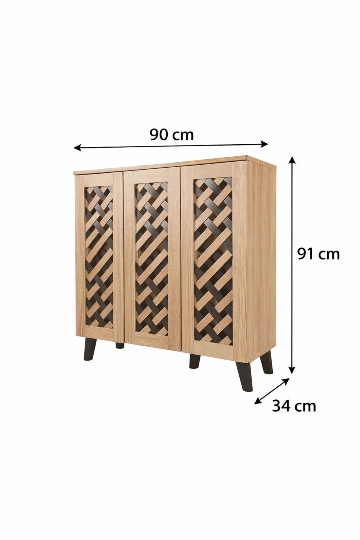Wood and Brown Shoe Cabinet - SC003 (90*34*91 cm)