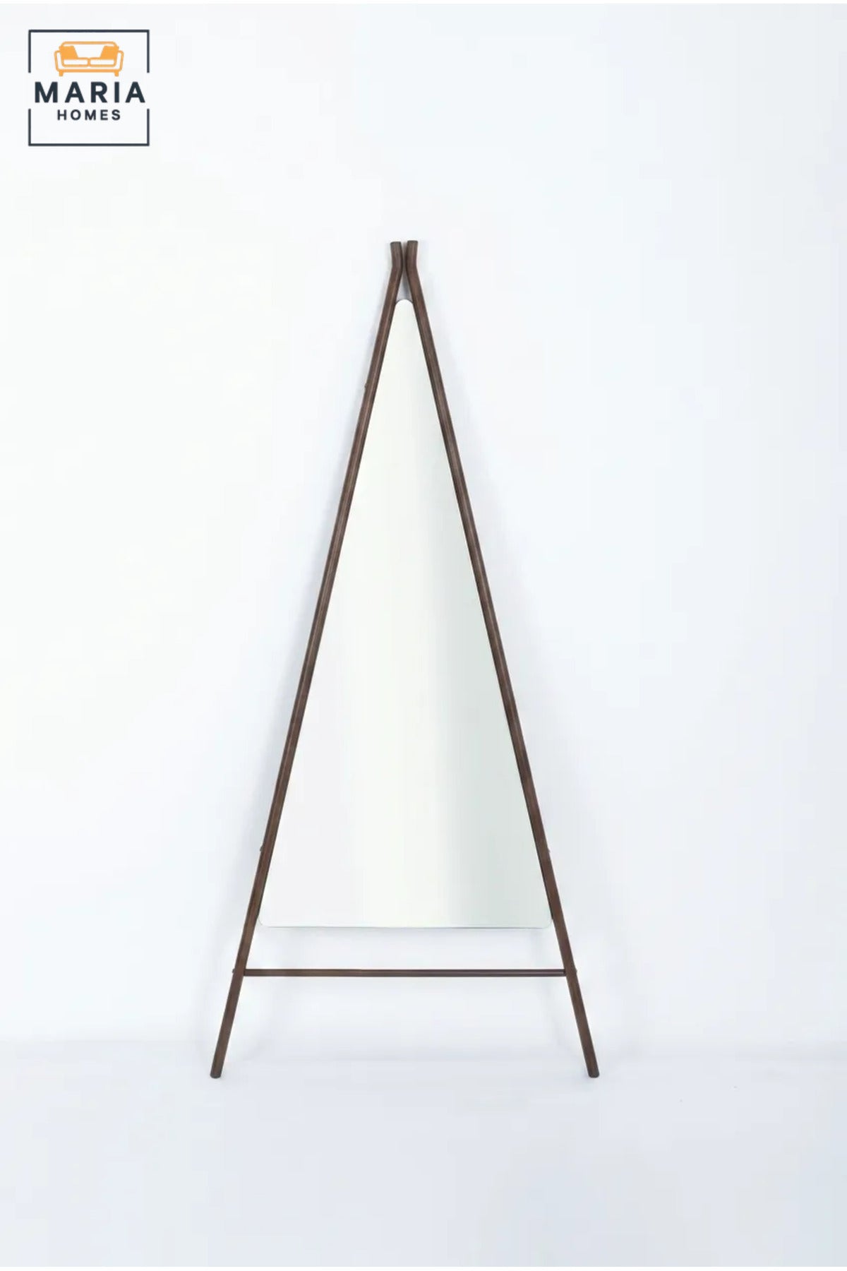 Modern Full Length Floor Mirror with Wooden Triangular A-Frame Stand, Freestanding Dressing Mirror for Bedroom, Entryway, Wardrobe and Boutique