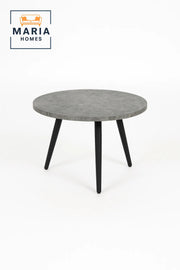 Round Gray Coffee Table with Black Tapered Legs-size 35cm