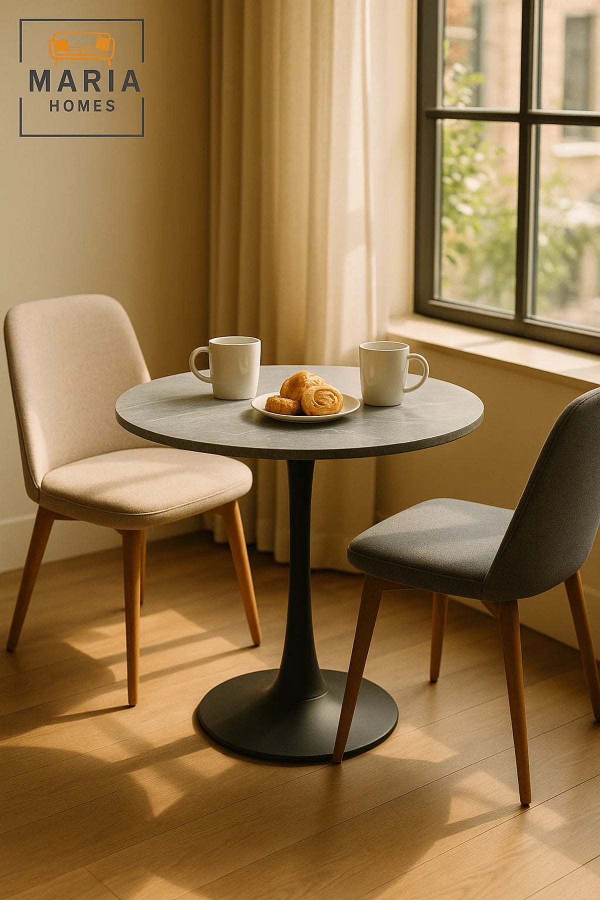 Round Grey Marble Dining Table √ê Modern Caf≈Ω, Restaurant, Office & Home Metal Furniture 80_80