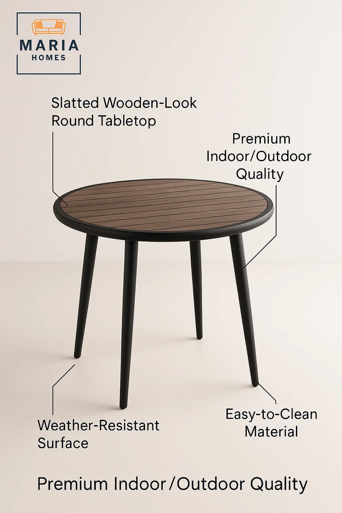 Modern Round Outdoor Table | Garden, Patio, Balcony, Caf≈Ω, Dining Furniture Durable Design