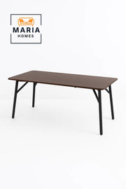 Rectangular Coffee Table with Wood Top and Angled Black Legs-size 120*60*45 CM