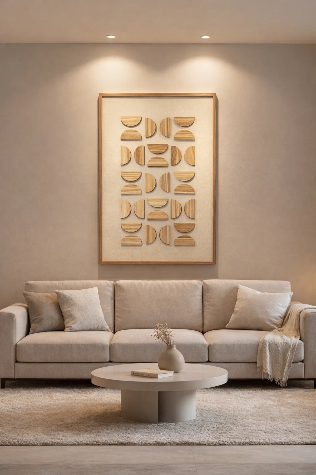 Large 3D Geometric Wood Wall Art Panel Modern Boho Decor for Living Room Bedroom 120x80cm