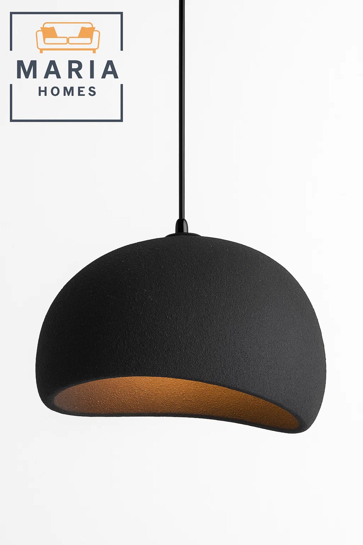Matte Black Dome Pendant Light