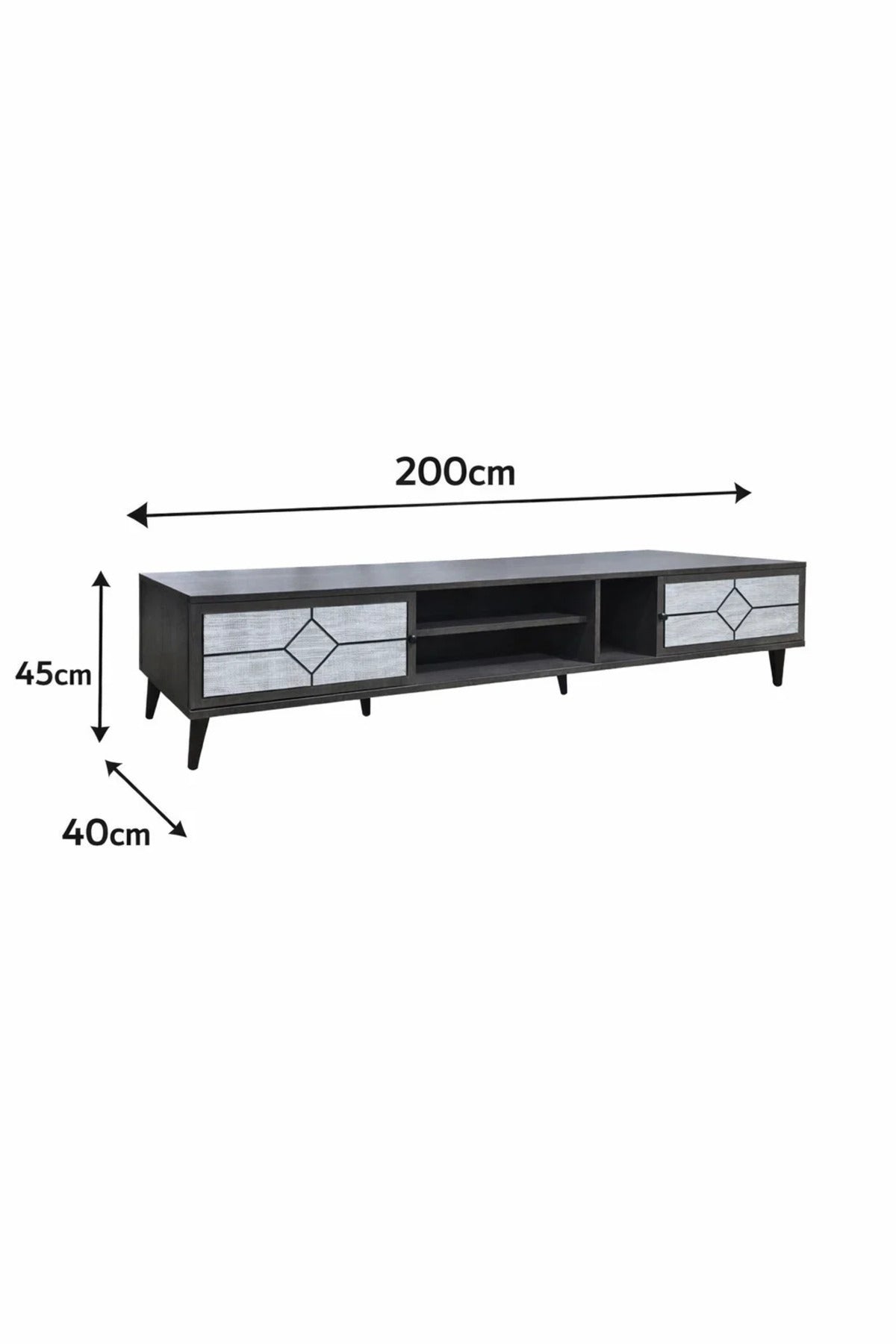 Modern Brown.G Floating TV Table with Drawers and Open Shelf