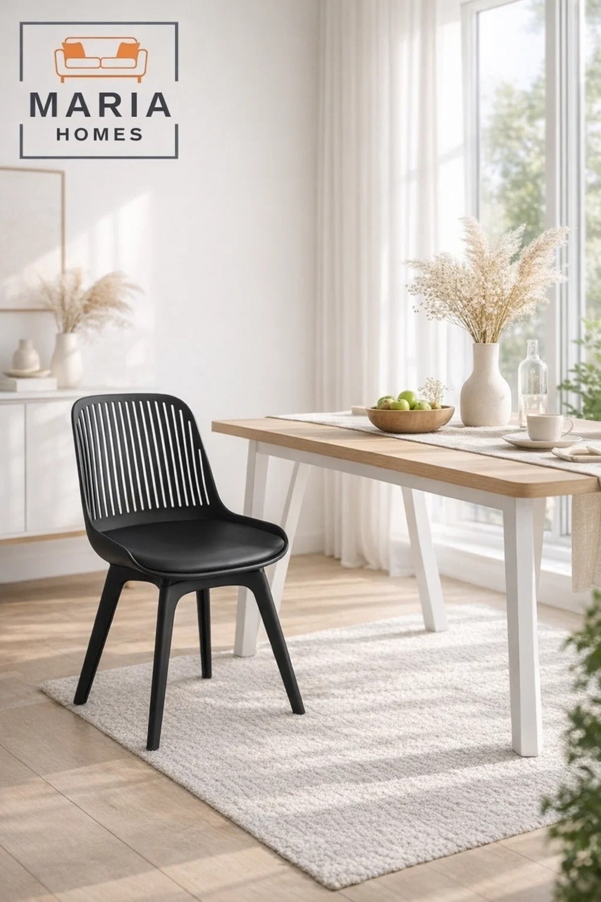 Black Plastic Chair with Black Legs Ð Modern Dining & Accent Chair