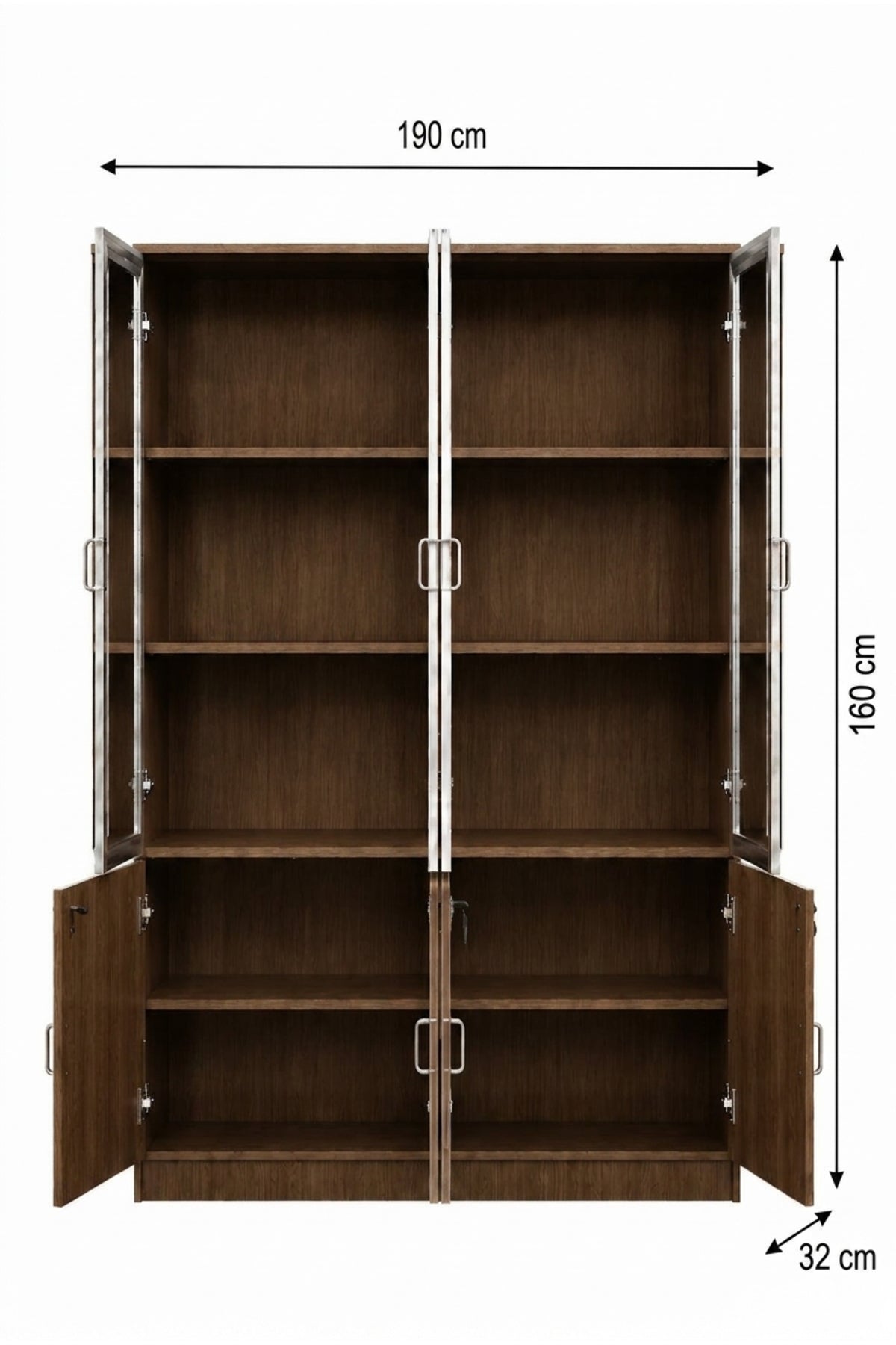 Executive Office Storage Cabinet with Glass Doors √ê Lockable Wooden Display & Filing Cabinet