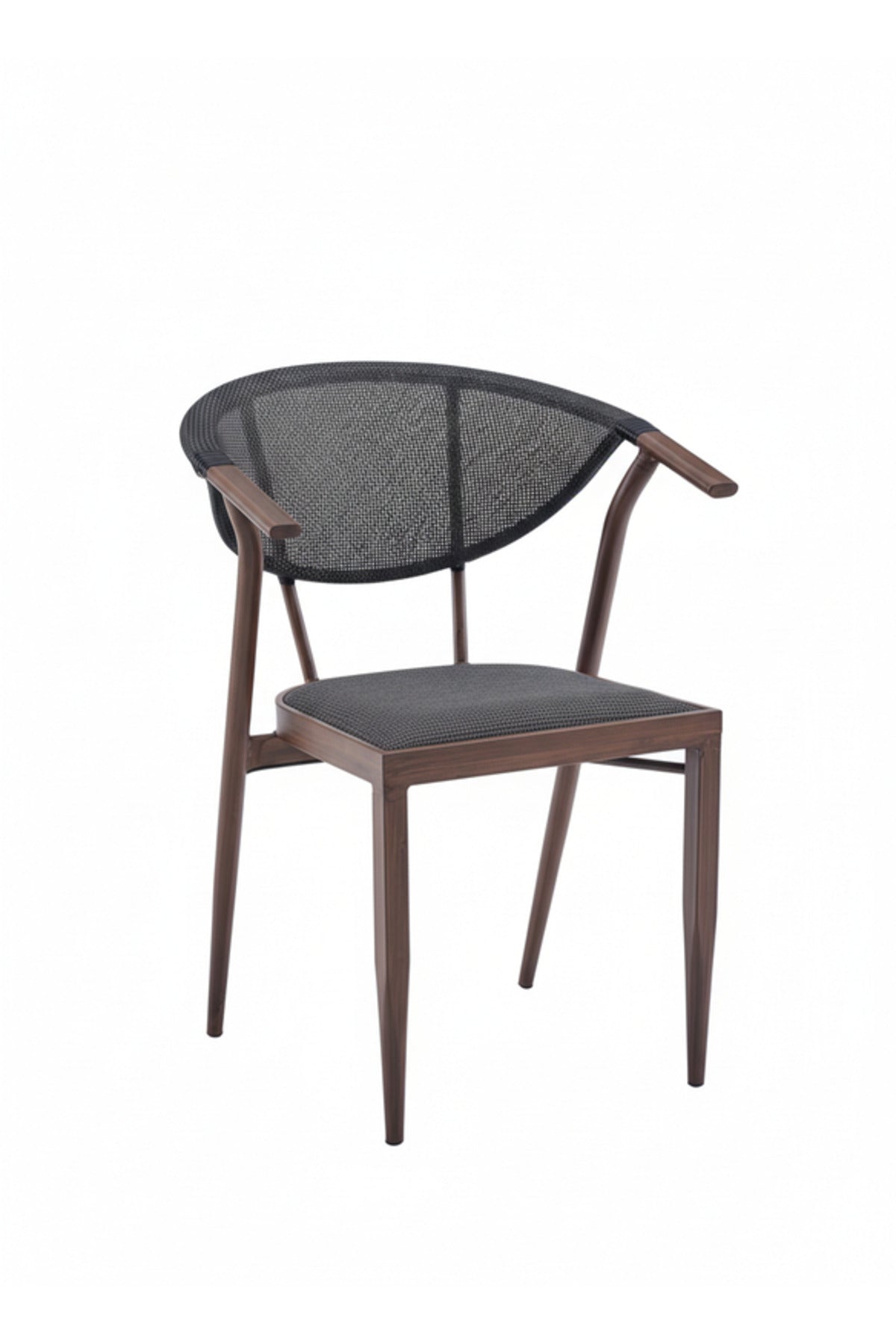 Coffee Modern Dining Chair with Mesh Back and Armrests coffee modern dining Garden