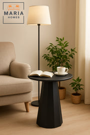 Modern Black Adjustable Metal Side Table | 60Ð75 CM Height | Minimalist Round Design