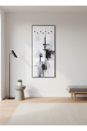 Modern Abstract Wall Art Panel with Hooks for Entryway and Living Room 180x80cm modern